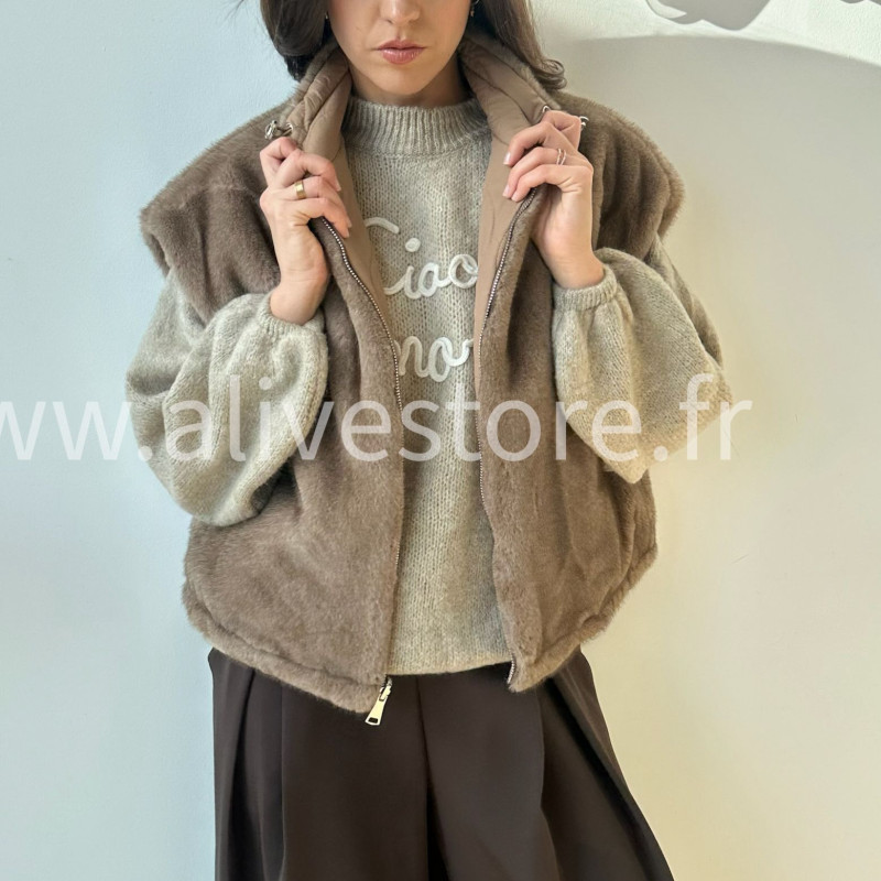 Veste réversible fourrure femme – ALIVE STORE
