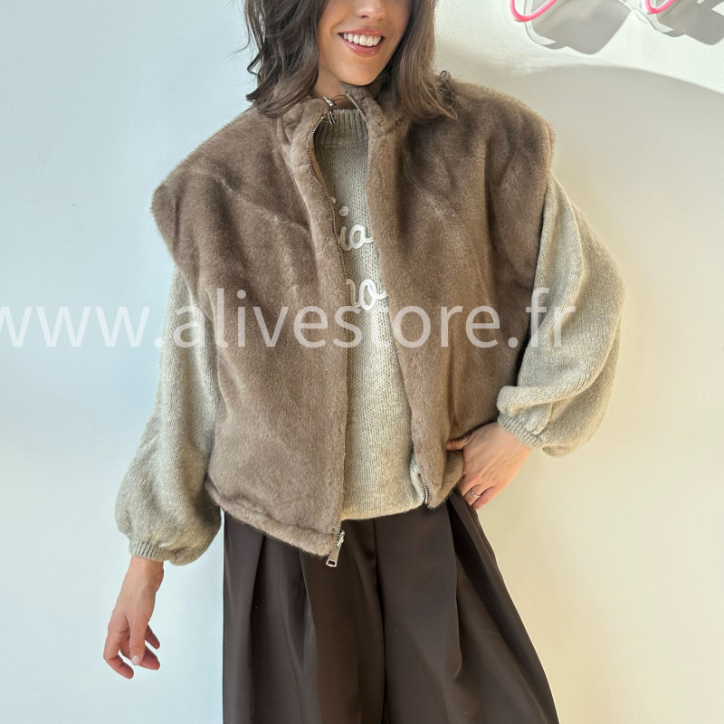 Veste réversible fourrure femme – ALIVE STORE