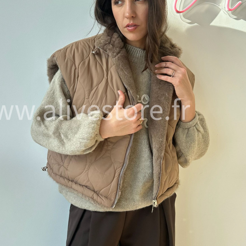 Veste réversible fourrure femme – ALIVE STORE