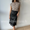Jupe Livia simili dentelle noire femme Alive Store