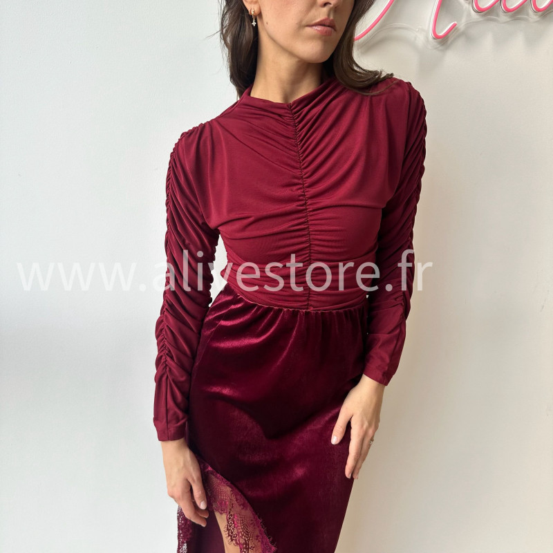Body Mila froncé femme manches longues Alive Store