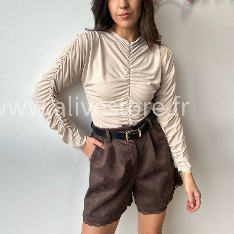 Body Mila froncé femme manches longues Alive Store