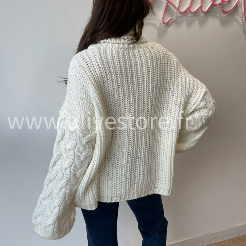 Pull Tracy torsadé femme col roulé – Alive Store