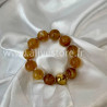 Bracelet perles effet ambre acier inoxydable doré femme – Alive Store