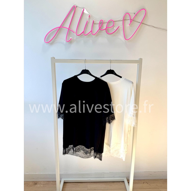 T-SHIRT LINA DOS DENTELLE