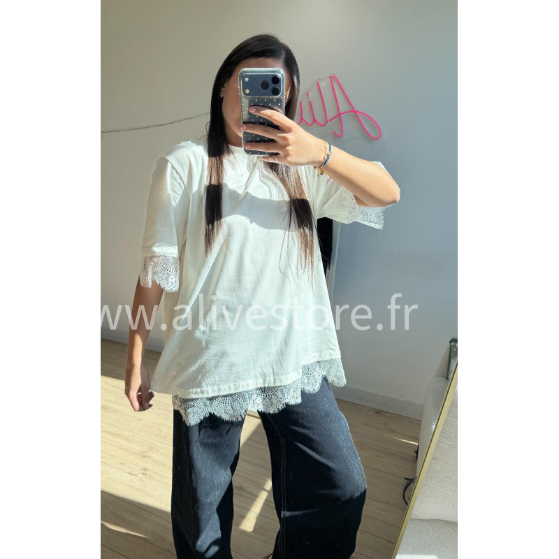 T-SHIRT LINA DOS DENTELLE