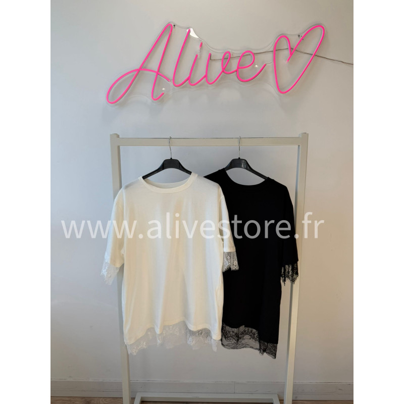 T-SHIRT LINA DOS DENTELLE