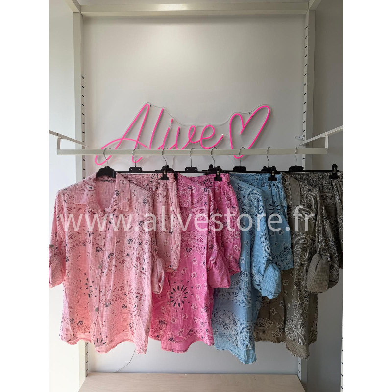 CHEMISE BANDANA COTON