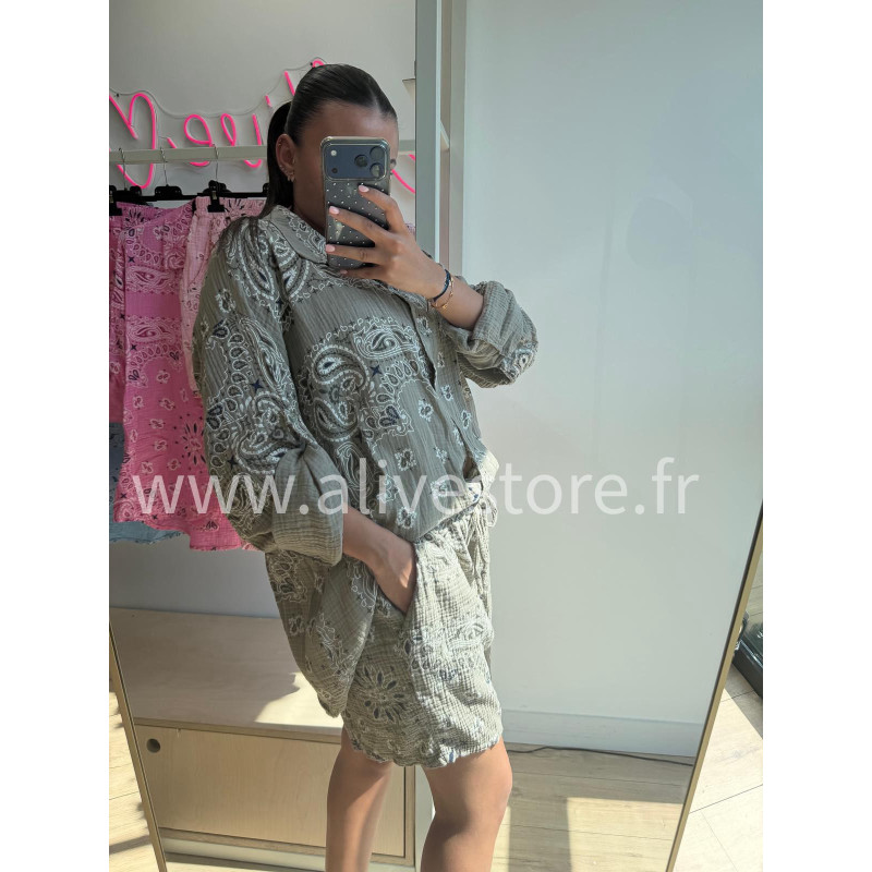 CHEMISE BANDANA COTON