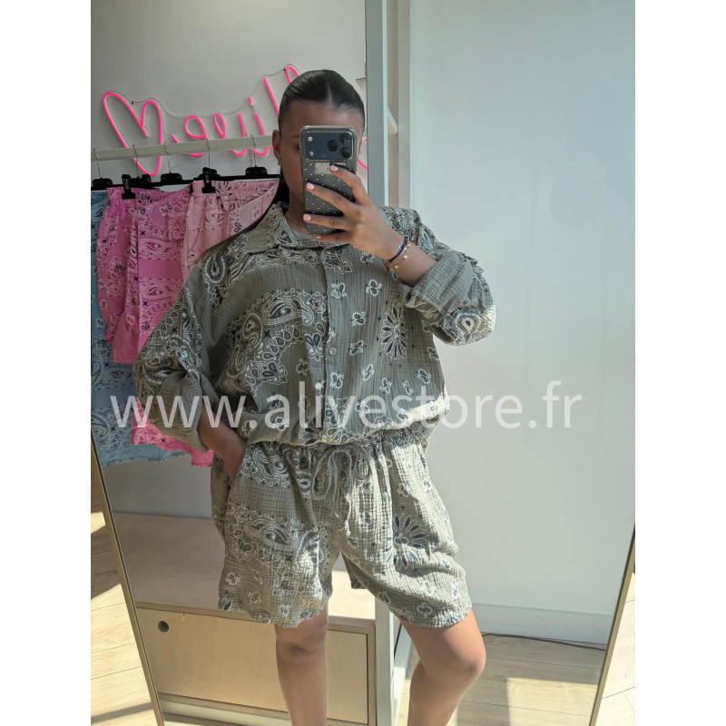 CHEMISE BANDANA COTON