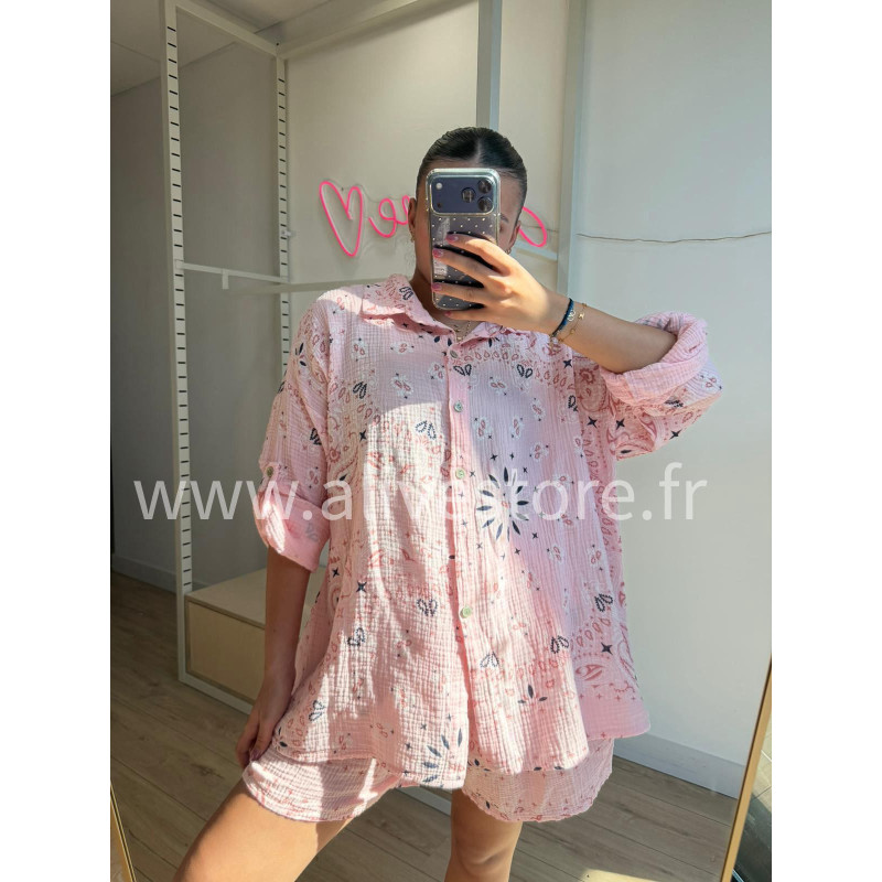 CHEMISE BANDANA COTON