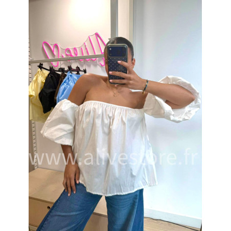 TOP BUSTIER MANCHES BOUFFANTES LÉA