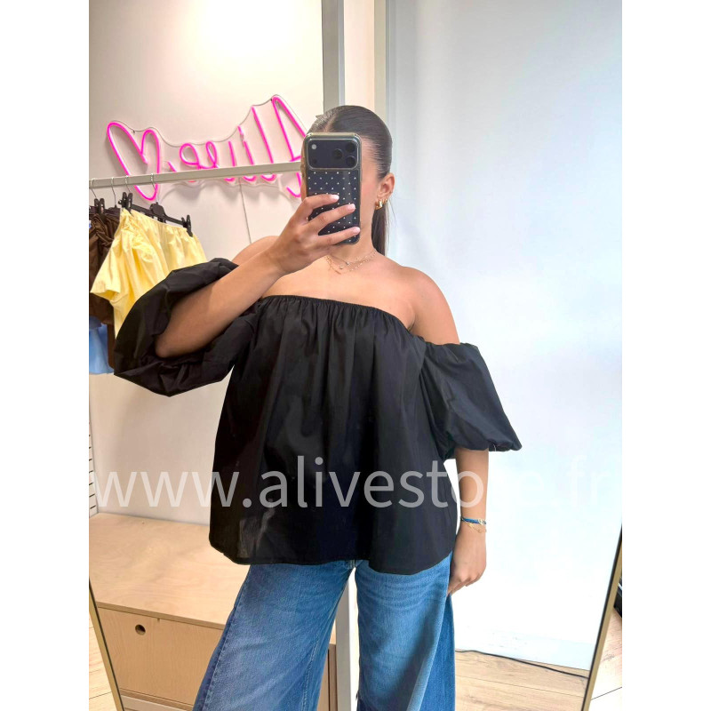 TOP BUSTIER MANCHES BOUFFANTES LÉA