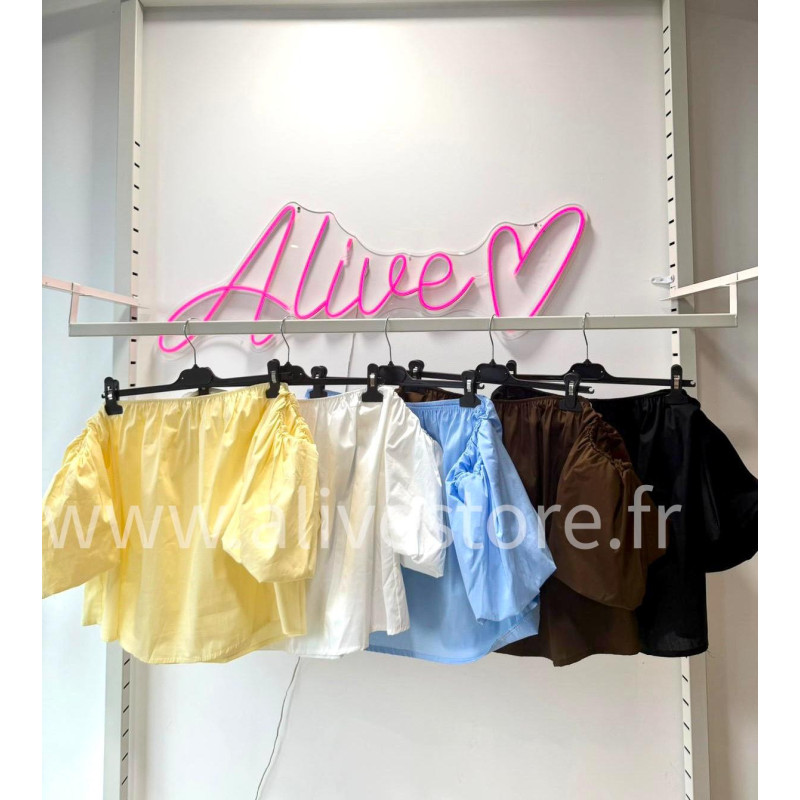 TOP BUSTIER MANCHES BOUFFANTES LÉA